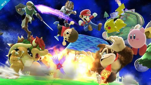 An 8 player Super Smash Bros Wii U melee in full swing
