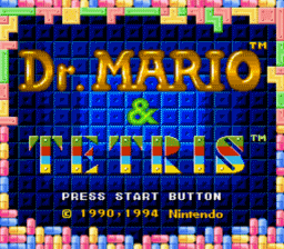 Dr. Mario and Tetris combo title screen