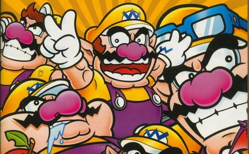 Wario with a multitude of other Wario's in a Wario Land 4 artwork