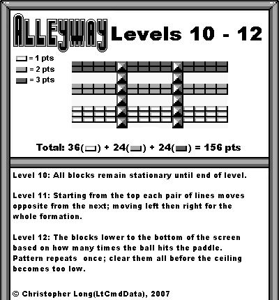 Alleyway Levels 10-12 layout and guide
