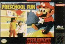 Mario's Early Years Preschool fun on the SNES box cover
