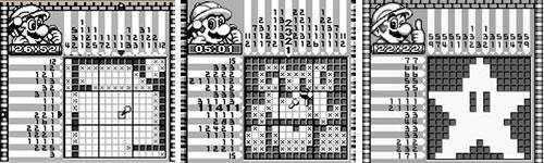 Screenshots of Mario's Picross on the Game Boy