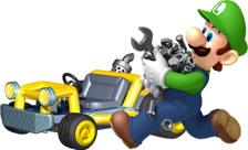 Luigi and his Bolt Buggy kart