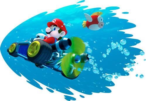 Mario driving underwater