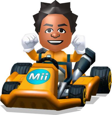 Mii ready to drive in the standard kart