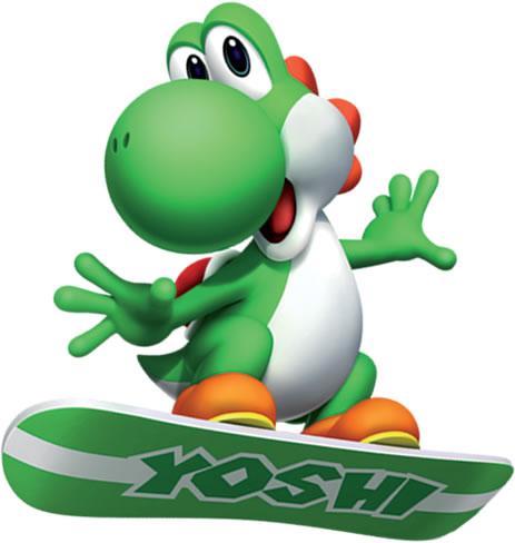 Yoshi On Snowboard