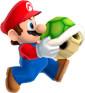 Mario running with a shell