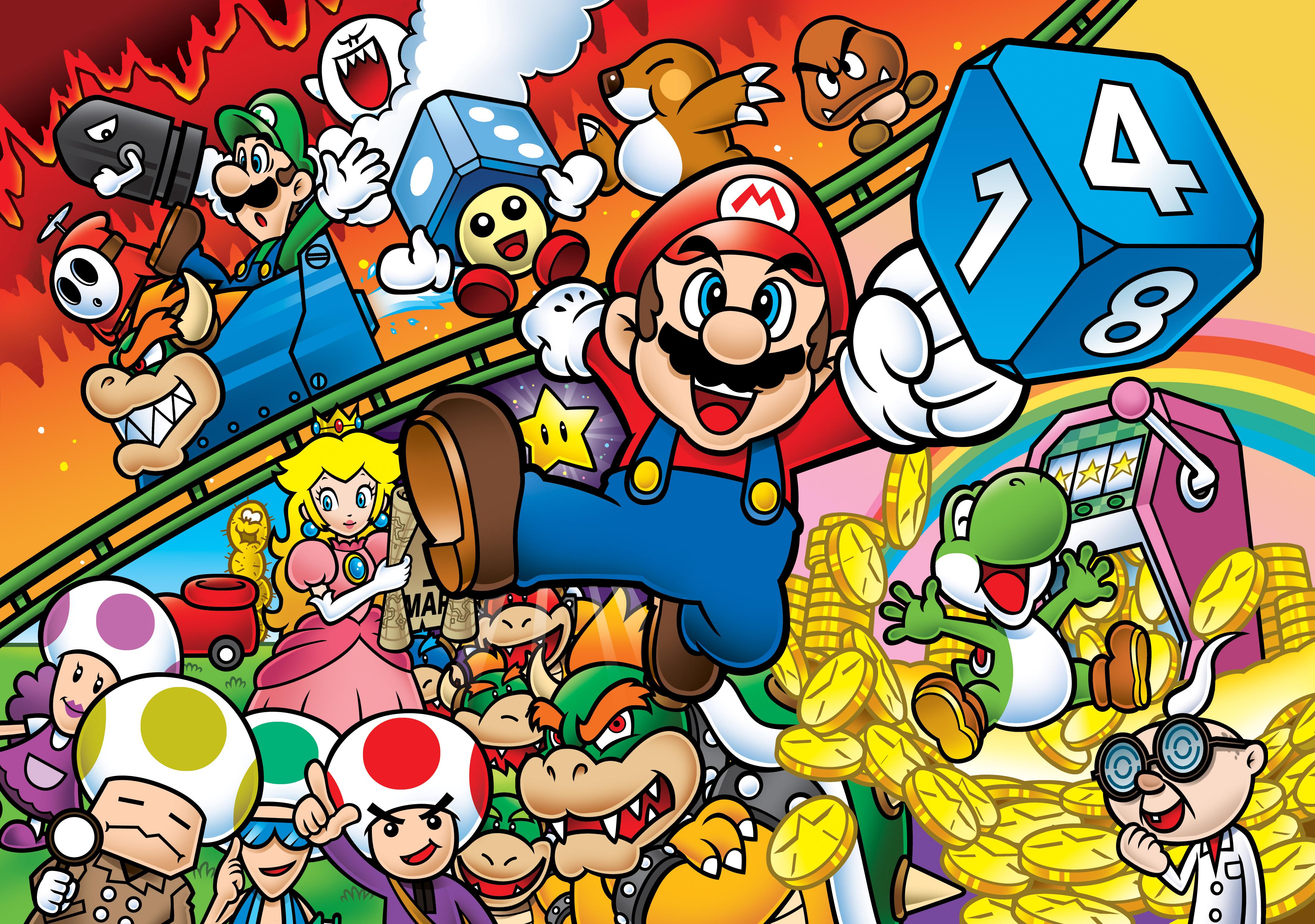 An official group artwork from Mario Party Advance