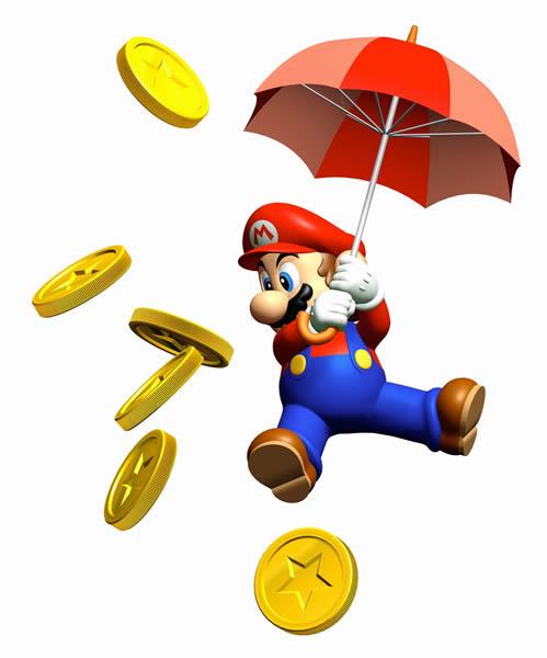 Mario playing Parasol Plummet