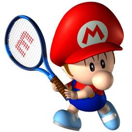 Baby Mario Playing Tennis