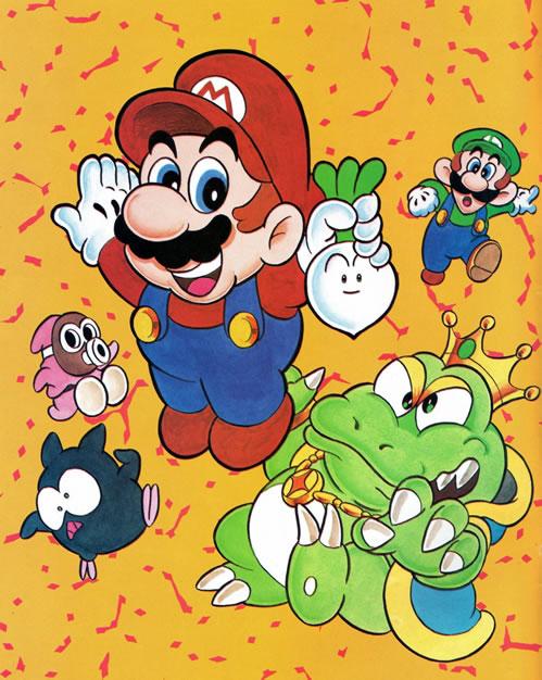 Mario and some other characters and enemies