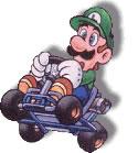 Luigi driving his kart