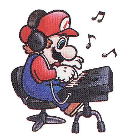 Mario playing synthesizer