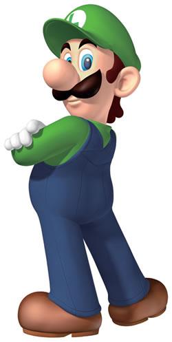 Luigi with his arms folded