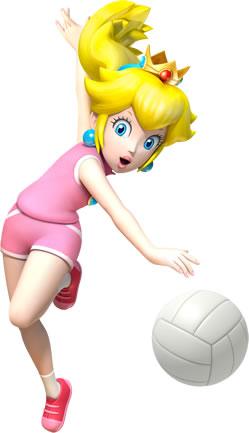 Peach Playing Volleyball