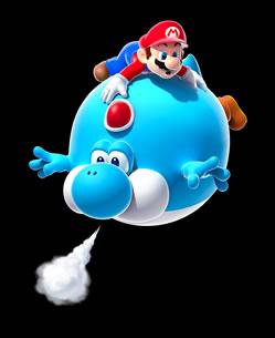 Mario on Blimp Yoshi