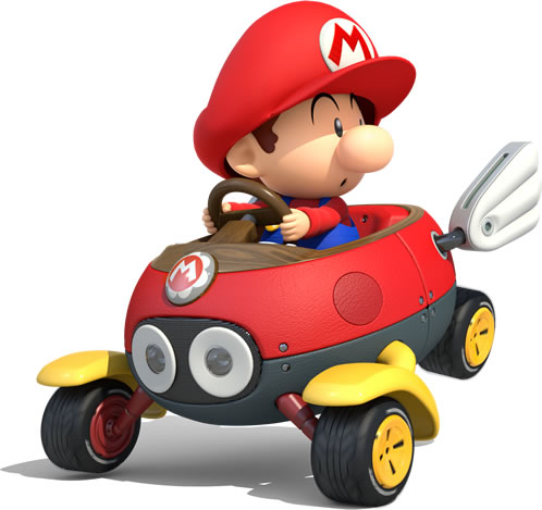 Baby Mario In His Kart