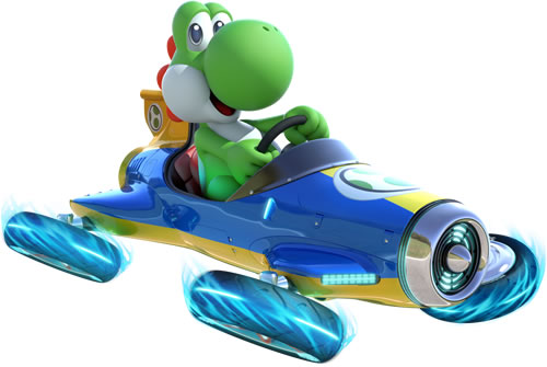 Yoshi Driving His Kart