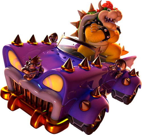 Bowser in the car