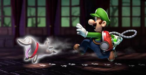 Luigi chasing the Polterpup