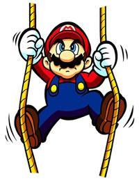 Mario climbing ropes