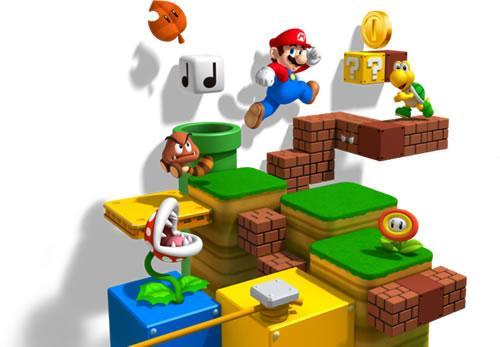 Mario in a Super Mario 3D World Art scene