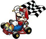 Mario waving the checkered flag
