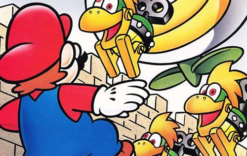 Mario endures an aerial assault of Mechakoopas from Bowser