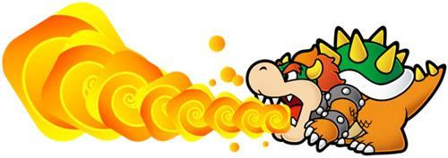 Bowser using a fire attack