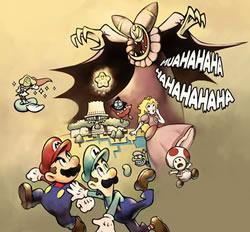 An artwork from Mario & Luigi: Superstar Saga