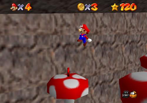Mario going for a red coin on Tall Tall Mountain