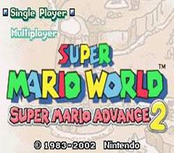 Super Mario Advance 2: Super Mario World title screen
