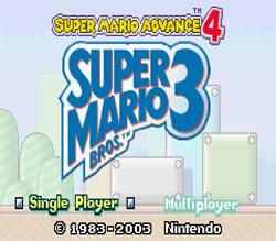 Super Mario Advance 4: Super Mario Bros. 3 Title Screen