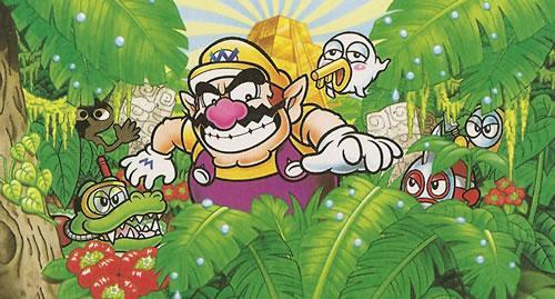 Wario and some bad guys in the jungle in Wario Land 4