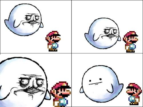 Boo Mario meme