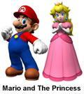 Mario next to Princess Peach