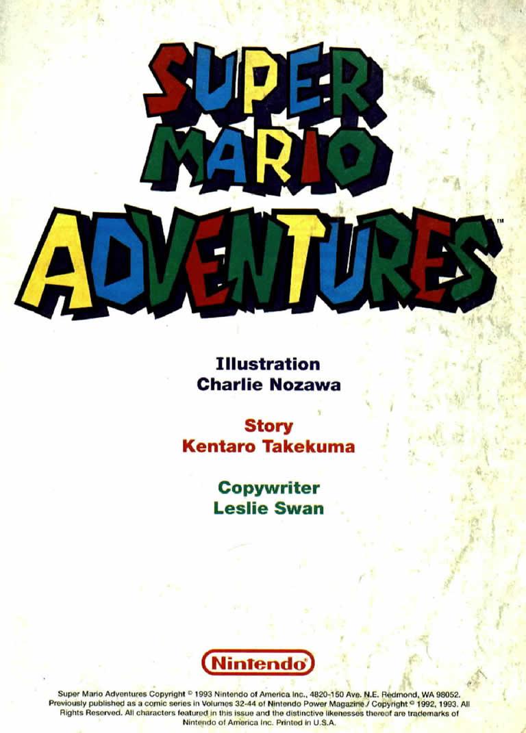 Story by Kentaro Takekuma Art by Charlie Nozawa Super Mario Adventures Kazé GN 