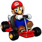 Mario driving his kart