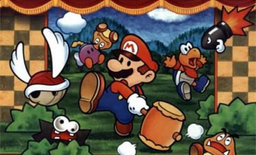 Mario surrounded by enemies