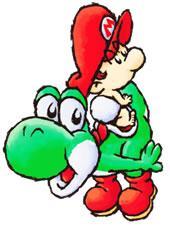 Baby Mario on Yoshi's back