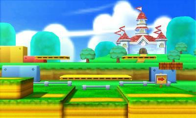 A Super Mario 3D Land stage in Super Smash Bros 3DS