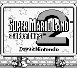 Super Mario Land 2: Six Golden Screens title screen