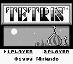 Tetris title screen for Game Boy