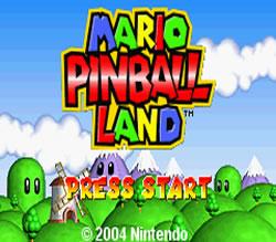 Mario Pinball Land title screen