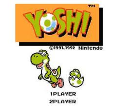 The title screen for the NES version of  Yoshi