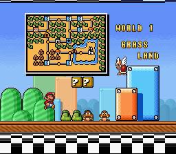 Super Mario Bros 3 World 1 Map 