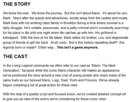 The Story and casting information for Living Legend